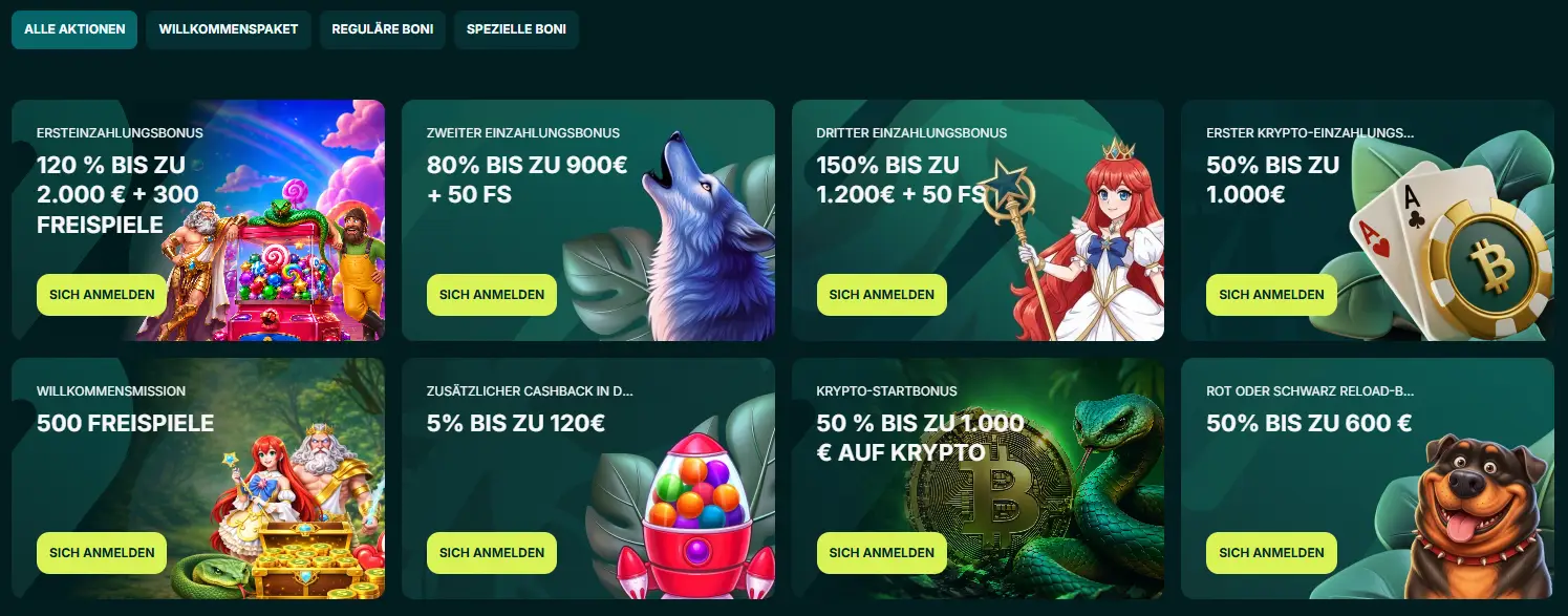 Bonusangebote und Promotionen im Spinaconda Casino