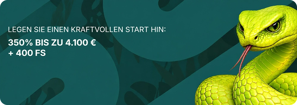 Spinaconda Casino Startbanner mit Willkommensbonus