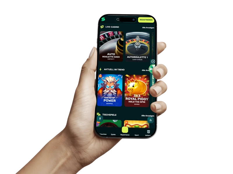 Mobile Version des Spinaconda Casino auf einem Smartphone